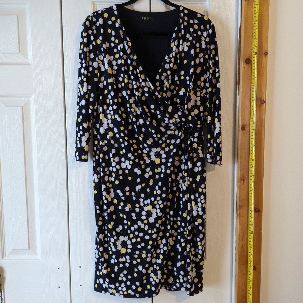 Precis Faux Wrap Dress with Lining size 14
